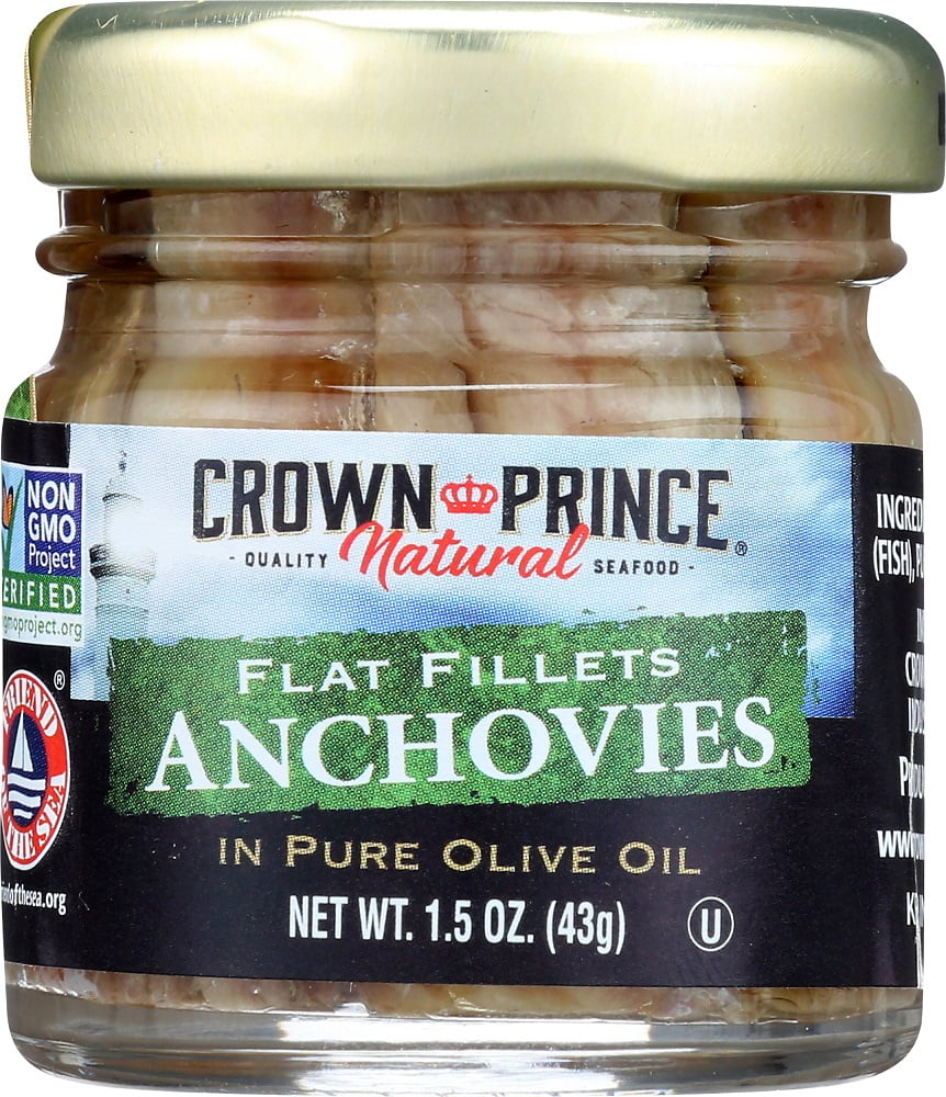 YAME Natural Flat Fillets Anchovies in Pure Olive Oil, 1.5 oz, Only 1