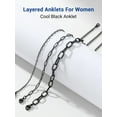 thumbnail image 6 of PROSTEEL 3 Pcs Stainless Steel Summer Anklet for Women Black Paperclip Charm Bracelet Beach Jewelry Birthday Gift 8.5 Inch Chain, 6 of 7