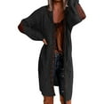 thumbnail image 2 of Plus Size Cardigan For Women  Long Open Front Chunky Knit Sweaters Elbow Patch Long Sleeve Outerwear Coat (S-2XL), 2 of 6