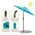 thumbnail image 3 of FLAME&SHADE 7.5 ft Outdoor Market Patio Table Umbrella with Tilt, Aqua Blue, 3 of 7
