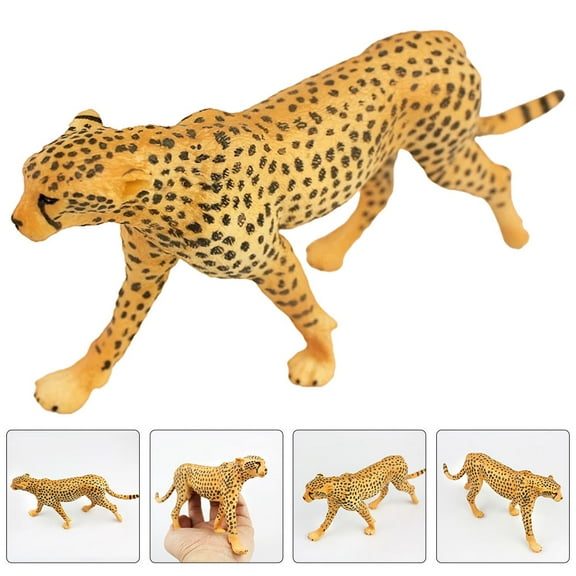 Niceauty Sculpture Cheetah Figurine Solid Shape Yellow 1Pcs Educational Use Garden