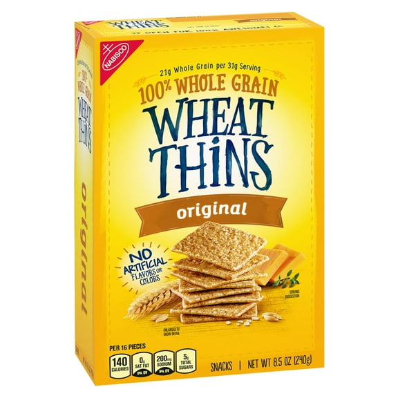 Wheat Thins Original Whole Grain Wheat Crackers, 8.5 oz (Pack of 6)