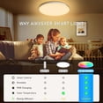 thumbnail image 5 of Senhu Smart Ceiling Light, RGB LED Ceiling Light Fixture, Flush Mount Light Fixture, DIY Colors, Works with Alexa, 2700K-6500K Ceiling Lights for Bedroom, Living Room, 5 of 8
