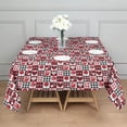 thumbnail image 3 of Red and Black Christmas Love Pattern Square Tablecloth,Waterproof Square Table Cover,Wipeable Spillproof Washable Table Cover for Home Kitchen Party Decor 60"x60"(152x152cm), 3 of 6
