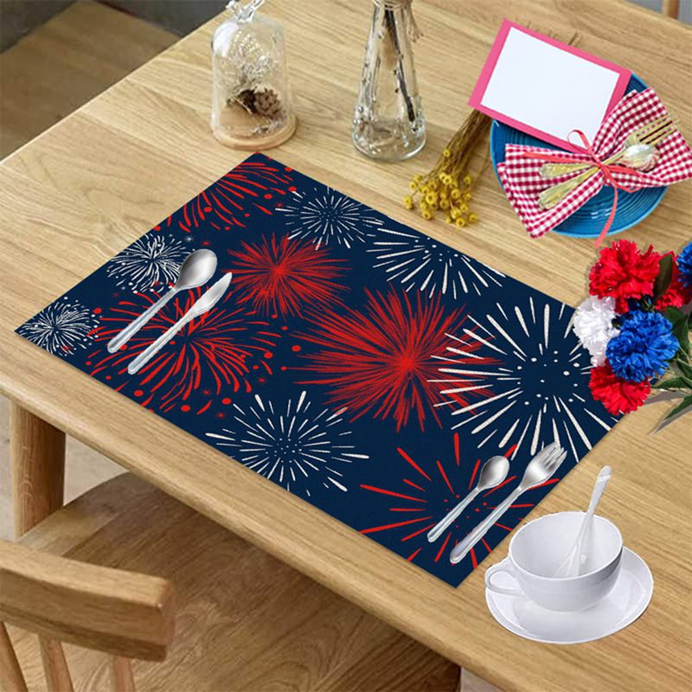 Placemats Easter Egg Funny Set of 6 Heat-Resistant Stain Resistant Non-Slip Place mats Durable Washable Tablemats for Kitchen Table Home Restaurant Decoration Polyester Placemat for Dining Table