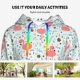 thumbnail image 4 of Fotbe Cute Flamingo Pattern Womens Long Sleeve Hoodie, Pullover Hooded Sweatshirt, Kangaroo Pocket Hoodie with Eye-catching Drawstrings-X-Large, 4 of 7