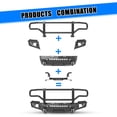 thumbnail image 3 of Modular 4 IN 1 Design Steel Front Bumper+Side Wing+Bull Bar+Winch Plate For 2014-2015 Chevy Silverado 1500 w/2*Shackles and 2*4" Pod Lights, 3 of 14