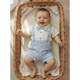 thumbnail image 5 of Miaouyo Infant Baby Boys Summer Clothing Set 0 3 6 9 12 18 Months Short Sleeve Bow Tie Romper with Plaid Suspender Shorts Summer Outfit, 5 of 9