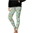 thumbnail image 2 of Leggings for Women Christmas Striped Print High Waist Soft Stretch Yoga Pants for Holiday Parties Workout Running Daily Lounge, 2 of 9