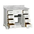 thumbnail image 7 of Aria 42" Bathroom Vanity with White Cabinet and Carrara Marble Top, 7 of 7
