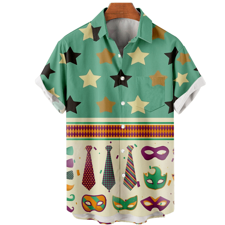 Men's Vintage Bowling Shirt Short Sleeve Summer Beach Shirt Classic  Carnival Printing Masquerade ball, Party Bowling Shirts, Size  100-170/XXS-8XL for