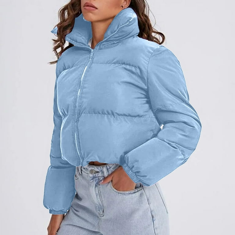 ジャケット・アウター puff JGGSPWM Womens Teen Girl Lapel Collar Long Sleeve Full Zip