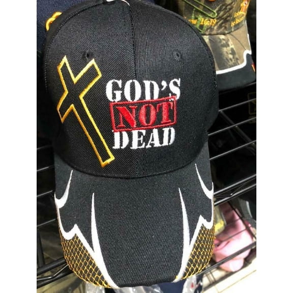 God's Not Dead Hat Ball Cap I Love Heart Jesus Black Christian Cross