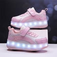 thumbnail image 5 of Kids Roller Skates Light up Shoes with Wheels Shoes LED USB Charging Roller Sneakers for Girls Boys Birthday Christmas Gift, 5 of 14
