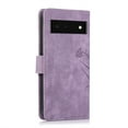 thumbnail image 4 of Nalacover Slim Wallet Case for Google Pixel 6, for Women Men, Embossed Pattern PU Leather Shockproof Magnetic Clasp Credit Card Slots Flip Kickstand Phone Case+Wrist Strap,Purple, 4 of 7