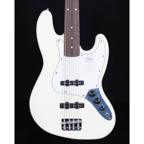 Pre-Owned Fender Standard Jazz Bass 4-String Right-Handed Guitar with Poplar Body, Maple Neck, and Indian Laurel Fingerboard (Olympic White)