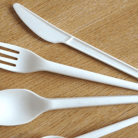 Compostable Fork, Knife and Spoon Value Pack (50 Pieces each - 150 total)