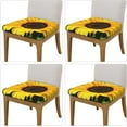 thumbnail image 3 of Square Chair Seat Covers Set of 4, Sunflower Farm Chair Covers with Elastic Ties, Soft Stretch Removable Universal Chair Protector Seat Cushion Slipcovers for Dining Room Kitchen Office, 3 of 6