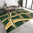 thumbnail image 1 of Interlaced Yellow Lines Large Area Rugs, Green Abstract Runner Rugs, Non-Slip Floor Throw Mat, Rectangle Carpet for Living Room, Bedroom, Hallway Front Entrance, Kitchen, Dining, 3' x 4', 1 of 7
