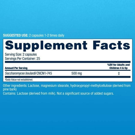 Florastor Capsule 250 mg 66825000201 1 Count, 50 per Bottle