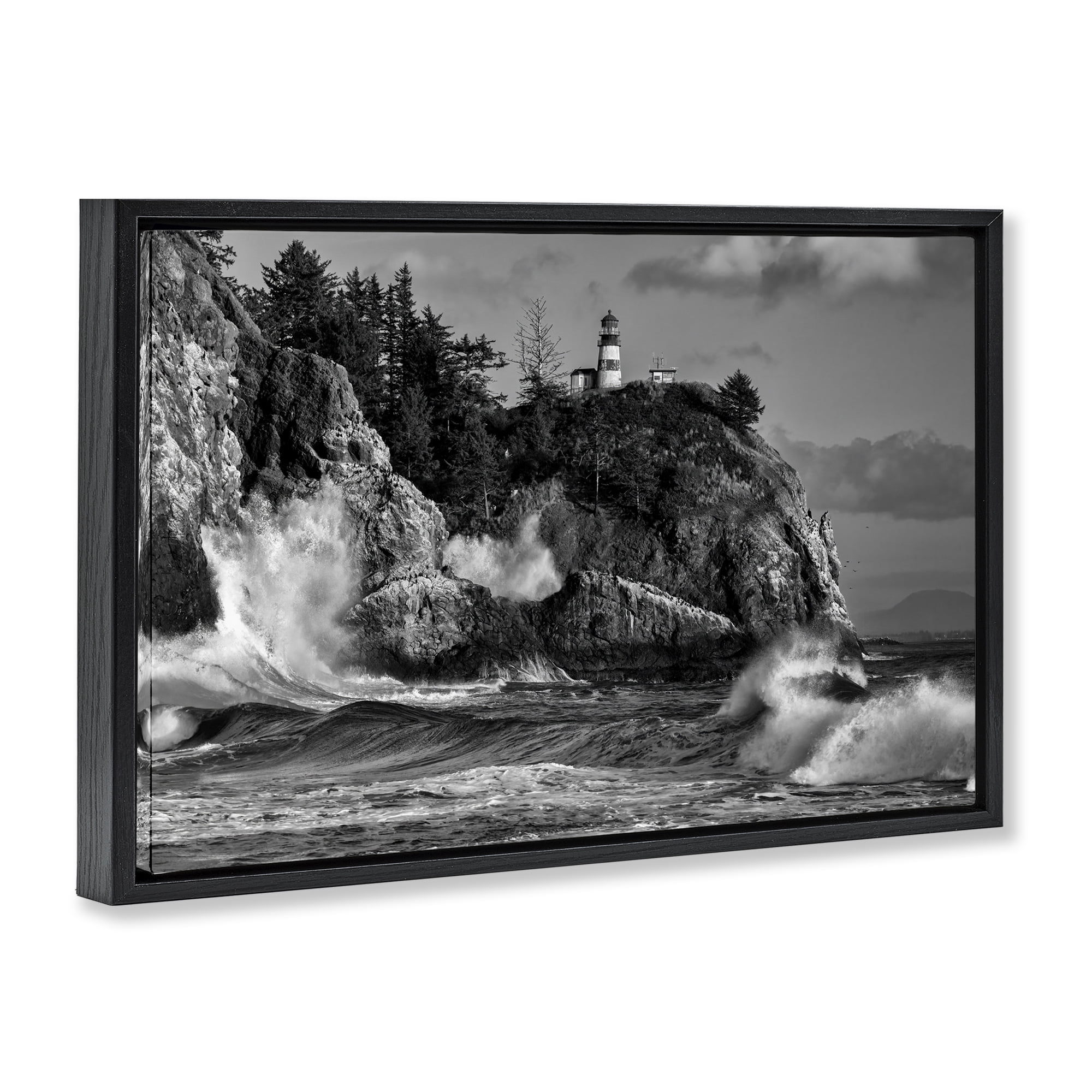 Stupell Industries Rising Tide at Cape Black Framed Floater Canvas Wall Art, design by Rick Berk
