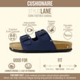 thumbnail image 3 of Cushionaire Lane Cork Footbed Sandals for Women – Comfortable Double Buckle Slip-On with Genuine Suede Footbed & Arch Support Slides for Women Footwear, 3 of 23