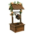 thumbnail image 3 of Kozy Life Outdoor Wishing Well Water Fountain with Pump, Garden Wooden Fountain, 3 of 9