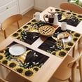 thumbnail image 5 of Yellow Gnomes Placemats Set of 4 Sunflower Bee Brown Wood Abstract Art Place Mats Indoor Wipeable Table Mats Washable Cloth Dining Table Placemats for Kitchen Holiday Party Home Decor 13x19 Inch, 5 of 9