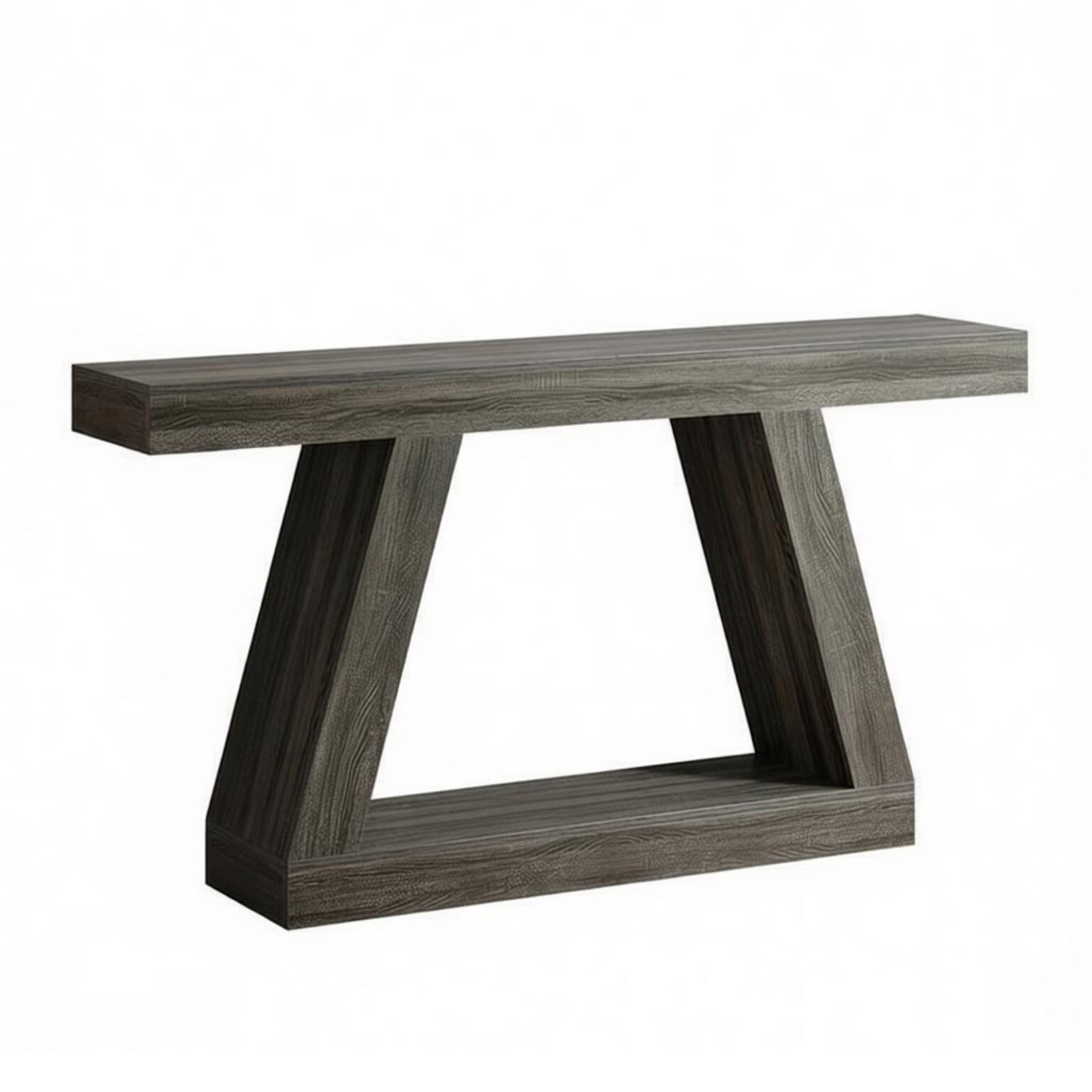 59.45 in MDF Console Table with Storage, Rustic Farmhouse Style, Supports up to 330 lb