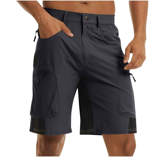 Cinvoph Shorts Cargo pour Hommes Décontractés Bouton Extensible Coupe Classique Fermeture Éclair Multi-Poches Randonnée Extérieur Travail