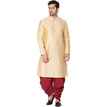 

Royal Kurta Men s Silk Blend Straight Kurta Salwar Set (44 Multi-6)
