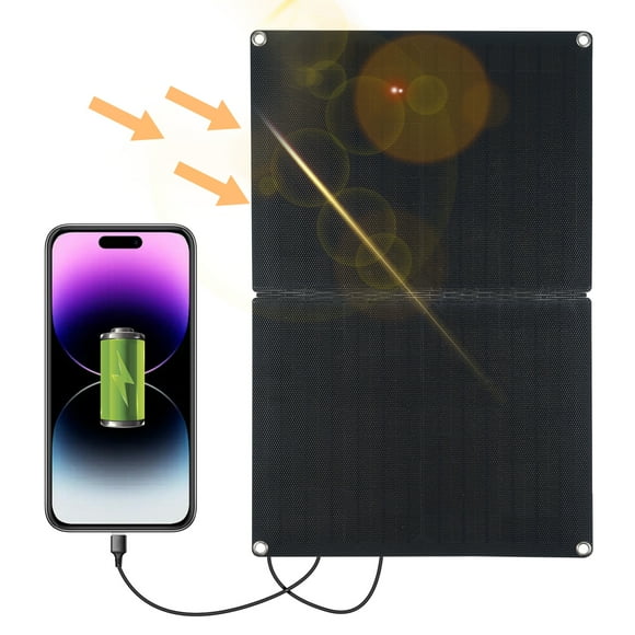 Panneau de Charge Solaire en Silicium Monocristallin 60W Cellule Solaire pour Maison Voiture Bateau Usage Intérieur Portable