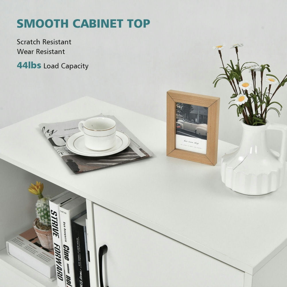 Demi Bonn Mobile File Cabinet with Lateral Printer Stand and Storage Shelves, Wood Filing Cabinet for Home Office, White