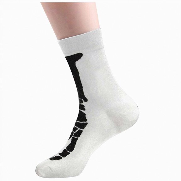 NOLDARES Halloween Socks Women, Skeleton Socks Funny Halloween Gifts for Women Girls(Z183-White)