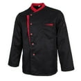 thumbnail image 1 of fastboy Veste de Chef à Manches Longues, Uniforme de Cuisine pour Hôtel, Noir 3TG, 1 of 6