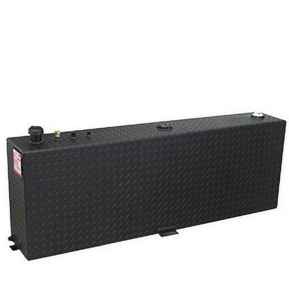 RDS Tanks Liquid Transfer Tank 71083PC DOT Approved; Gasoline or Diesel; 45 Gallon Capacity; Rectangle; Powder Coated Diamond Tread; Black; Aluminum