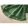 thumbnail image 7 of JFGHDG 2 Peice Linen Sets Long Lounge Pant Loose Gauze Tunics Boho Peasant Tops Wide Leg Linen Pants Breathable Blouses Top Beach Pants for Women 3/4 Sleeve Embroidered Tops Matching Set Green L, 7 of 7