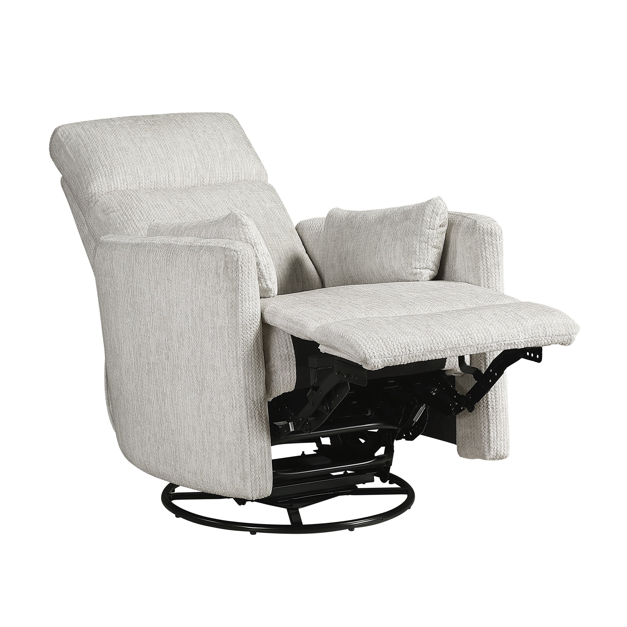 OakvillePark Arven Microfiber Swivel Glider Manual Reclining Chair, Beige