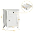 thumbnail image 2 of Gymax Accent End Table with Drawer Storage Cabinet Wooden Nightstand White, 2 of 10