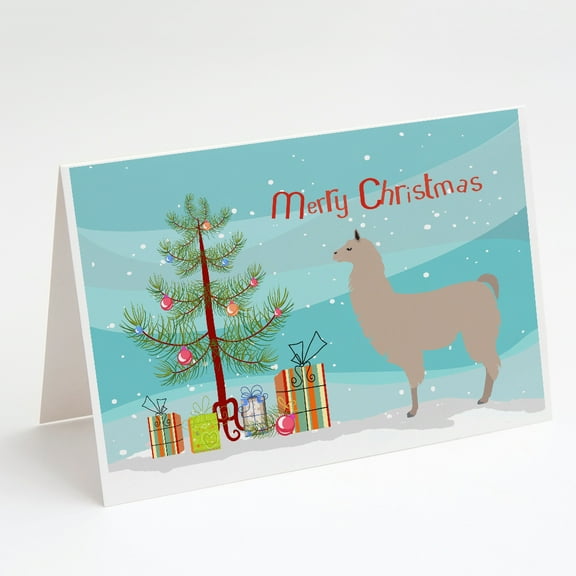Llama Christmas Greeting Cards and Envelopes Pack of 8