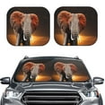 thumbnail image 2 of Haiem Elephant Sunset In Kenya Windshield Sun Shade: Universal Foldable 2-Piece Car Front Window Sunshade - Blocks Uv Rays, And Reduces Heat,Essential Car Accessory Small, 2 of 7