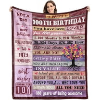 100th Birthday Gifts for Women Blanket,100th Birthday Decorations,Best Gifts for 100 Year Old Woman, Happy 1923 Birthday Gifts for Mom,Wife,Grandma,Turning 100 Gift,Soft Cozy Throw Blanket