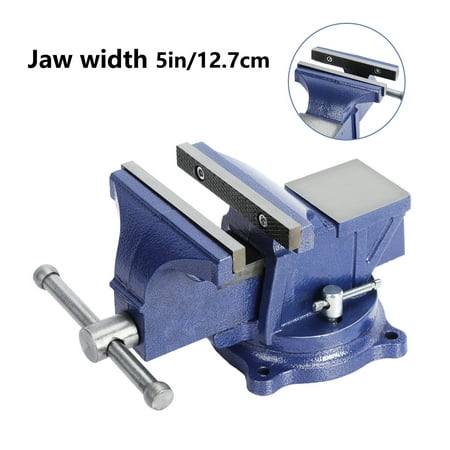 

Anvazise Bench Vise High Hardness Oversized Striking Anvil Serrated Jaws Corrosion Resistant Multipurpose Iron Bench Vise with 360-Degree Double Locking Swivel Base Blue One Size