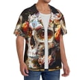 thumbnail image 2 of Kdxio Men's Hawaiian Shirt for Men Short Sleeve Shirt Rose Floral Skull Summer Casual Holiday Beach Button Down T-Shirts, 2 of 5