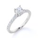 thumbnail image 4 of JeenMata Anillo de Bodas Clásico de Banda Fina de Moissanita de Corte Cuadrado Simple de 1 Quilate con Detalles Pavé en Oro Blanco de 18 K sobre Plata, 4 of 6