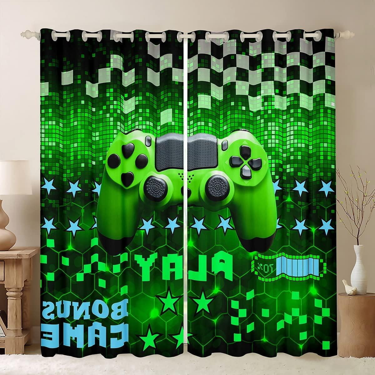 Gamer Window Curtains for Bedroom Living Room Gaming Curtains for Kids