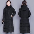 thumbnail image 2 of Chaqueta de algodón para mujer, chaqueta de plumón de algodón, talla mediana a larga, chaqueta de gran tamaño, chaqueta gruesa de algodón, estilo largo por encima de la rodilla, 2 of 5