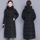 thumbnail image 2 of Chaqueta de algodón para mujer, chaqueta de plumón de algodón, talla mediana a larga, chaqueta de gran tamaño, chaqueta gruesa de algodón, estilo largo por encima de la rodilla, 2 of 5