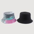 thumbnail image 4 of CoCopeaunts Double Side Bucket Hat Tie Dye Black Lightweight Outdoor Summer Travel Vacation Reversible Fisherman Hat for Men, 4 of 8
