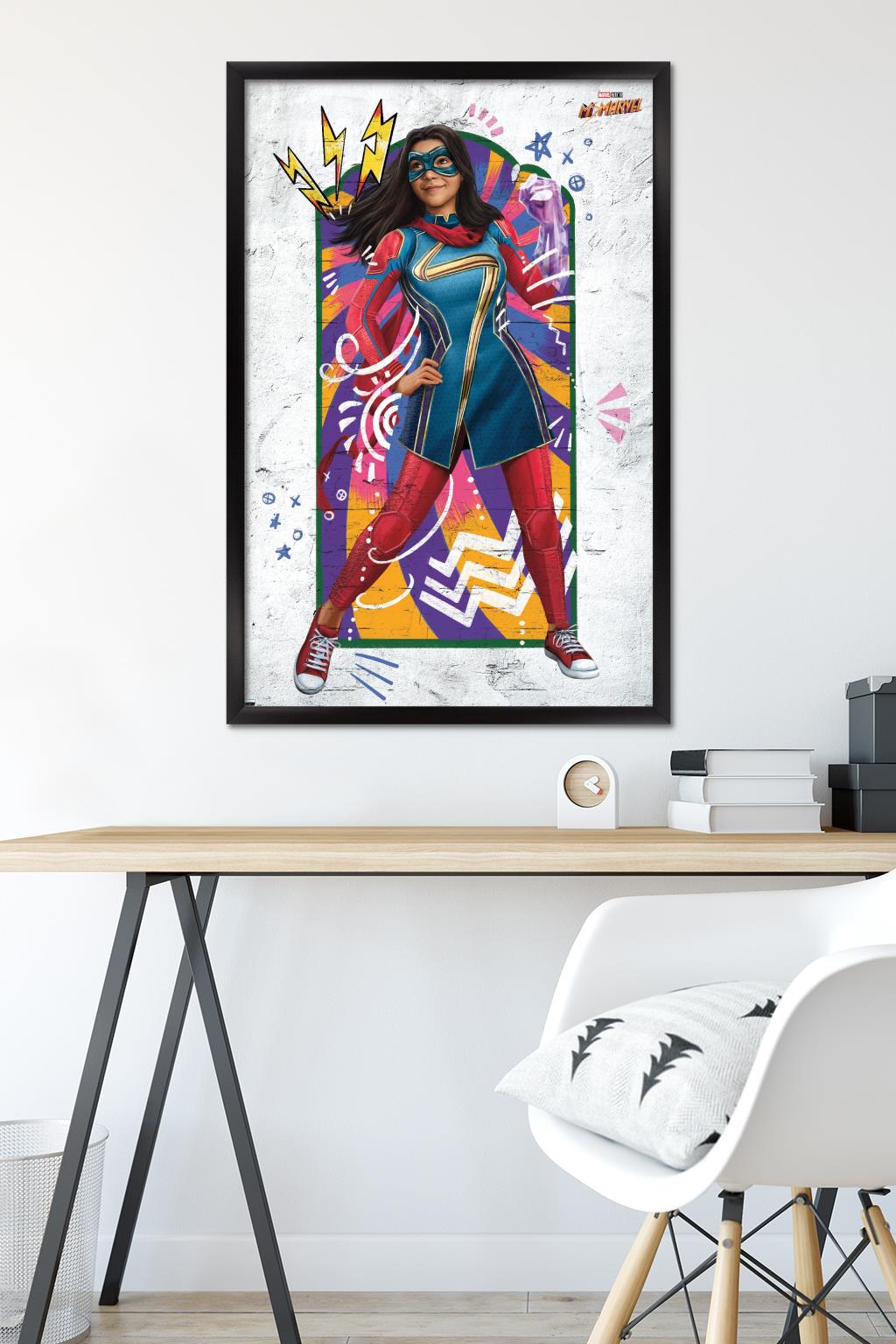 Marvel Ms. Marvel - Window Wall Poster, 22.375" x 34" Framed